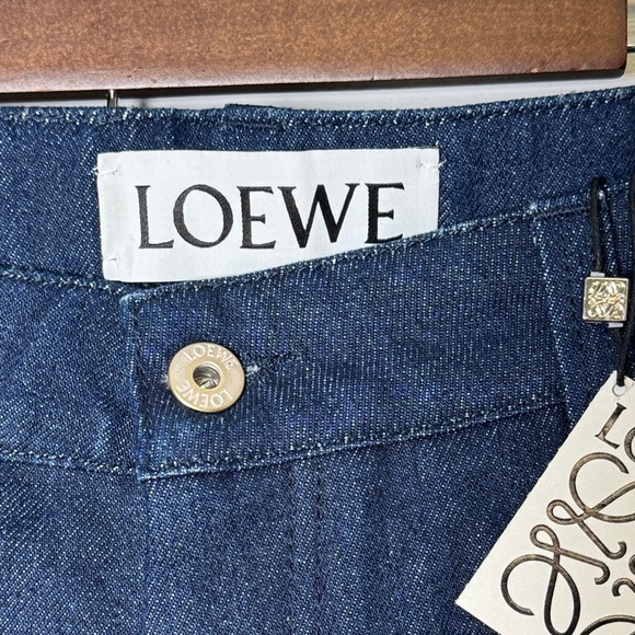 Loewe Fisherman Jeans Size 38 (4-6US) Navy Denim Turn Up Cuff NWT Dust Bag - Picture 2 of 12